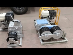 केबल खींचने के लिए 5T डबल ड्रम गैसोलीन विंच