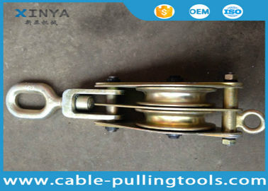खरीदें Heavy Duty 3T Steel Double Wheel Wire Rope Pulley Block With Swivel Eye online manufacture