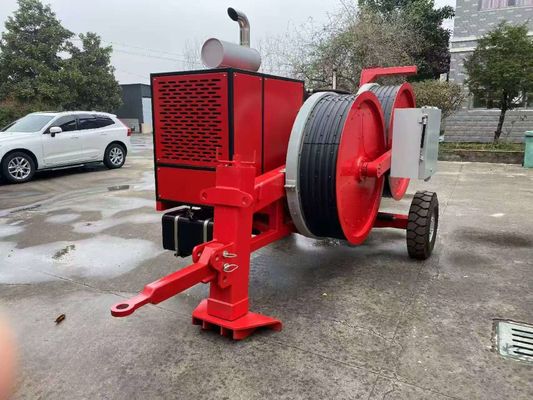 केबल स्ट्रिंगिंग के लिए डीजल इंजन और इलेक्ट्रॉनिक नियंत्रण के साथ 2x50KN निरंतर तनाव हाइड्रोलिक टेंशनर