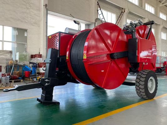 ओवरहेड लाइन स्ट्रिंगिंग के लिए हाइड्रोलिक ट्रांसमिशन और इलेक्ट्रॉनिक रूप से नियंत्रित 2x40KN कंटीन्यूअस टेंशन हाइड्रोलिक केबल टेंशनर